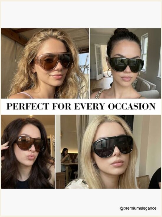 Oversized Sunglasses UV400 Protection Large Frame Unisex Driving Beach